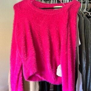 Altars state fuzzy pink sweater